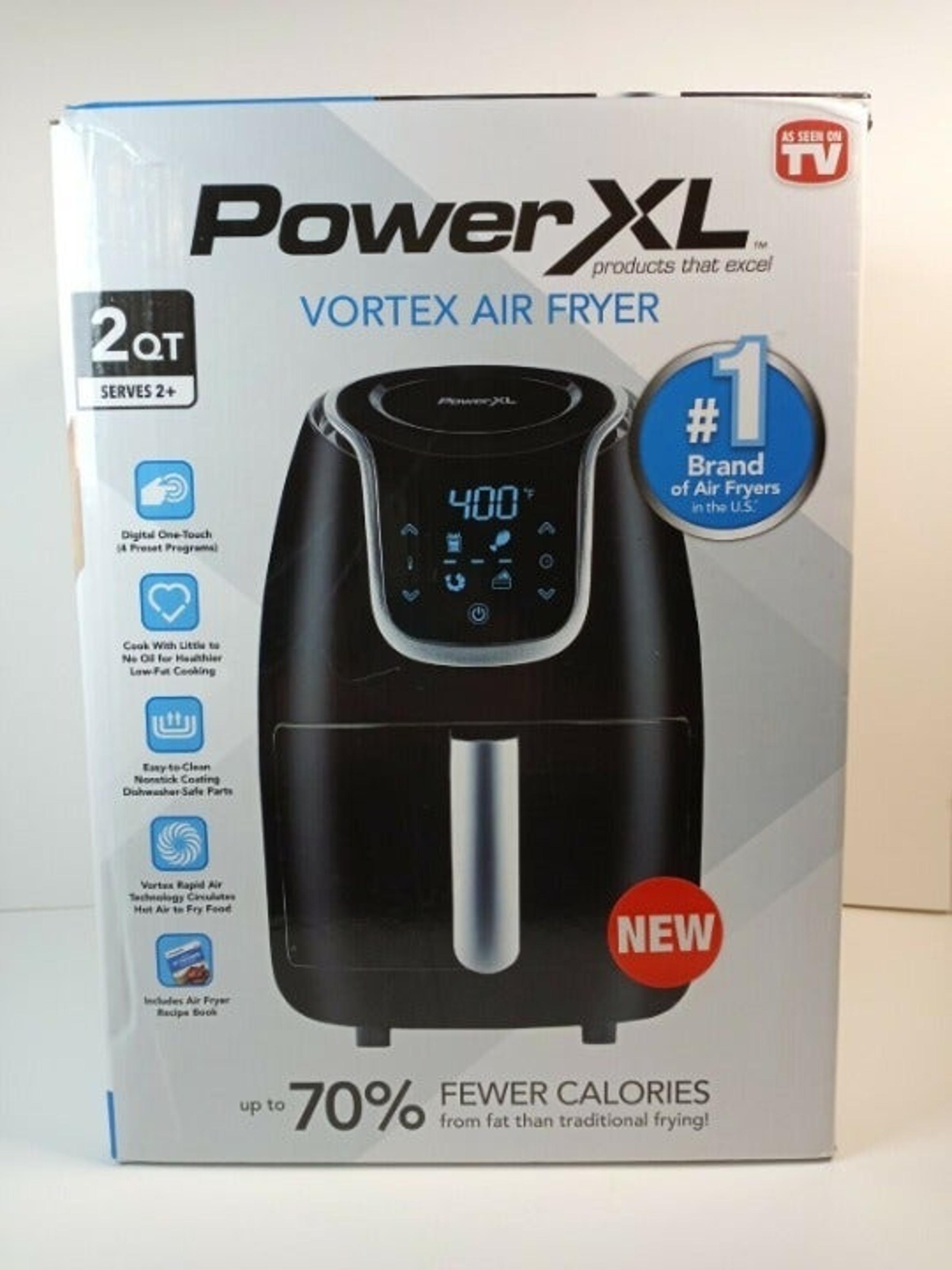 2 QT Digital Vortex Air Fryer Black Power XL | As Seen on TV | Broil Bake Roast