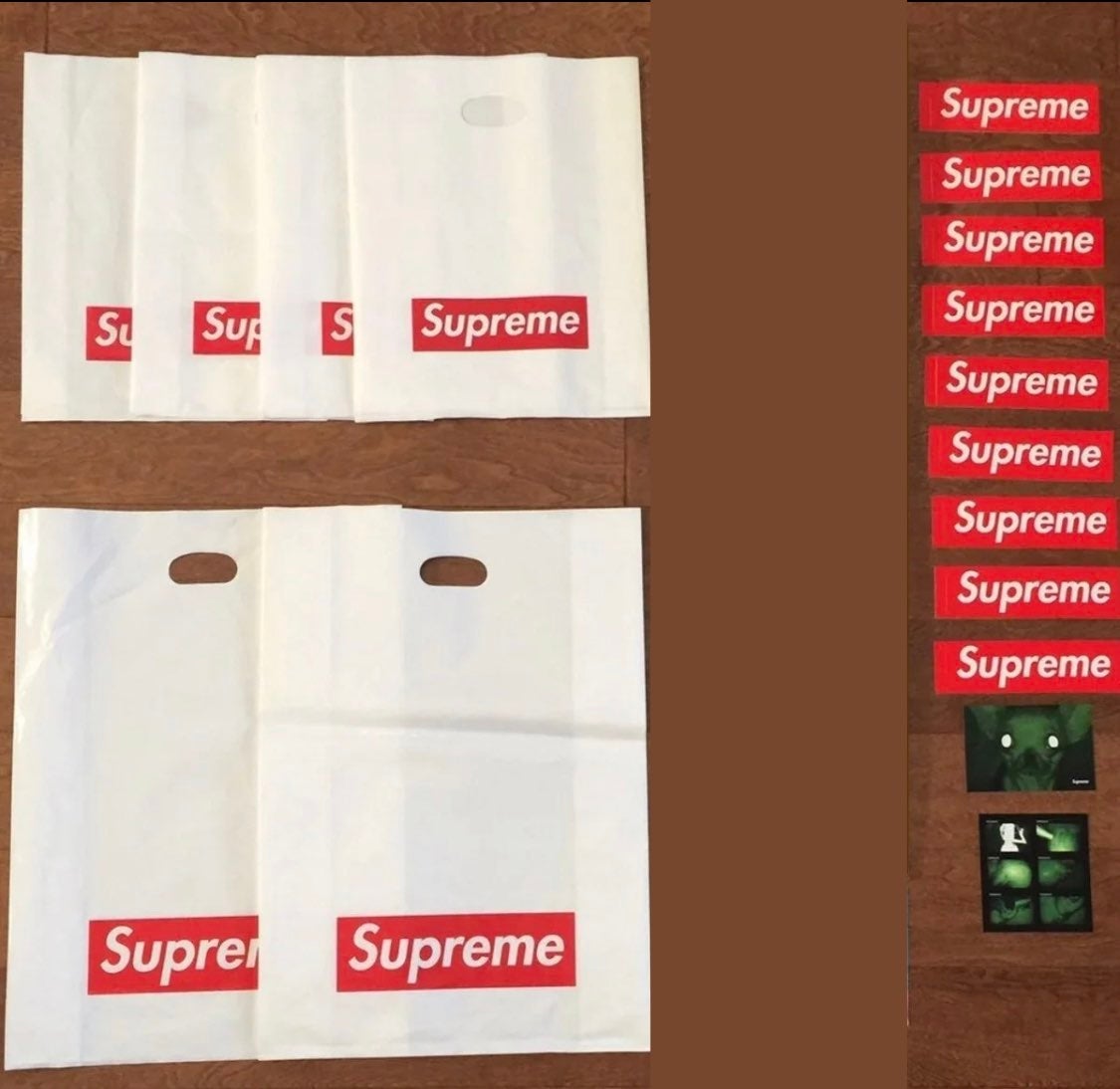 Supreme 19 piece bundle stickers & bags