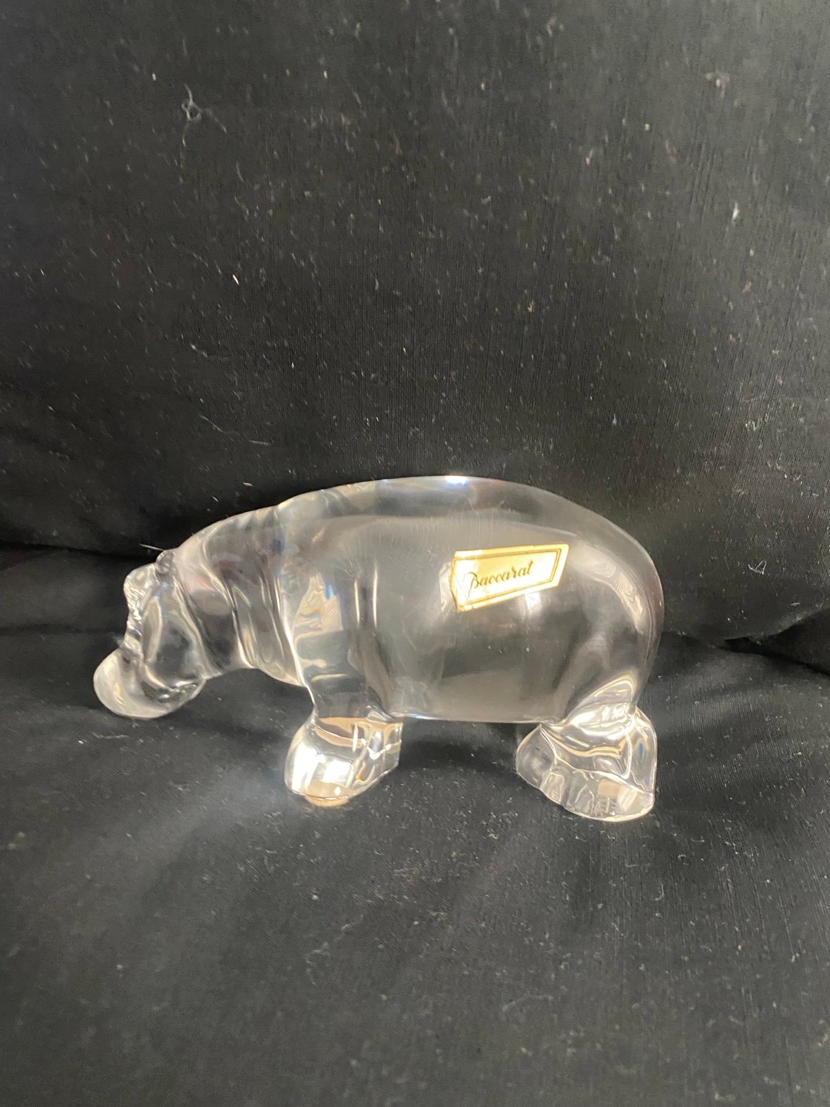 Baccarat crystal hippopotamus