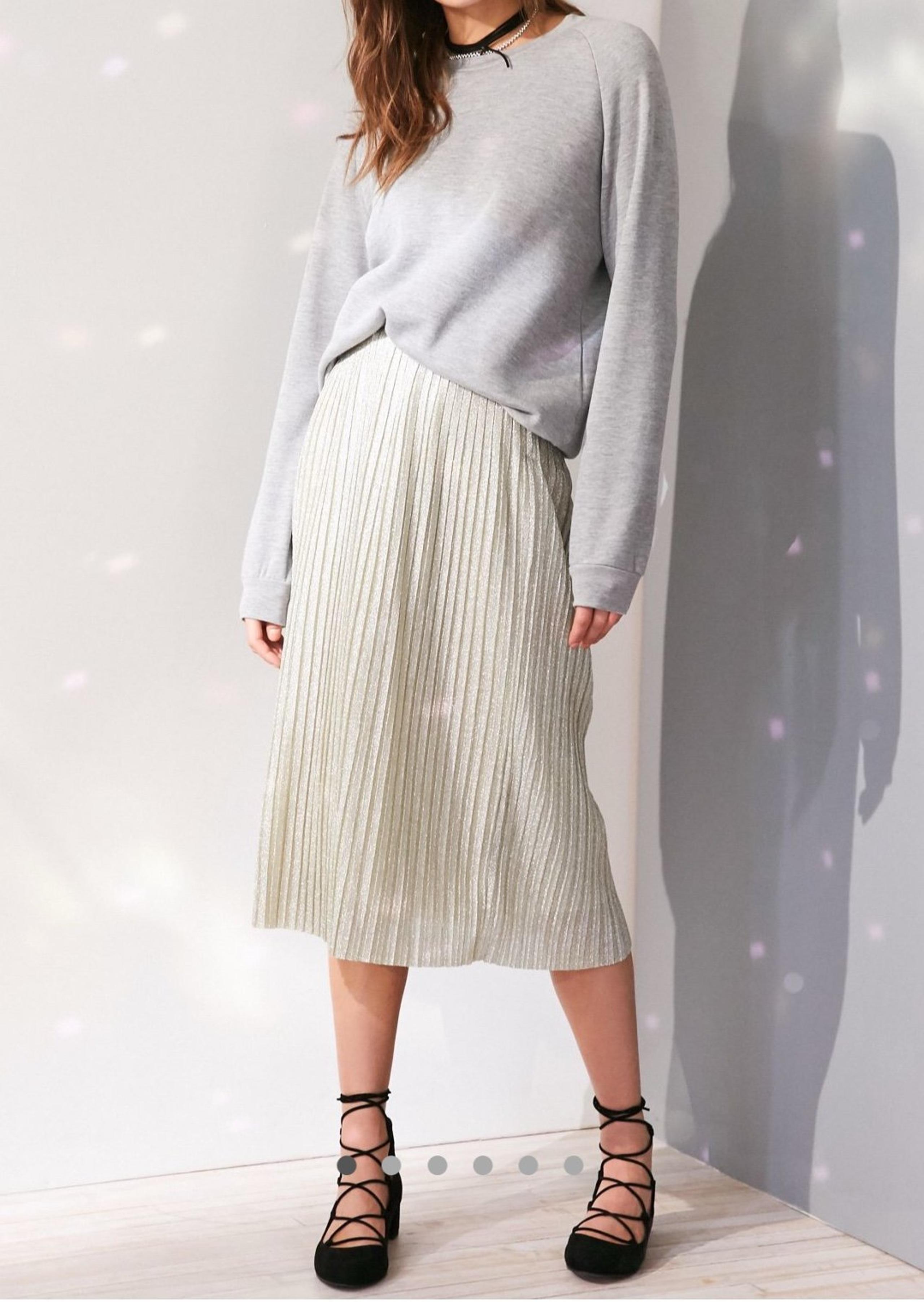 Kimchi Blue Alexis Shimmer Pleat Midi Skirt by urban outfitter