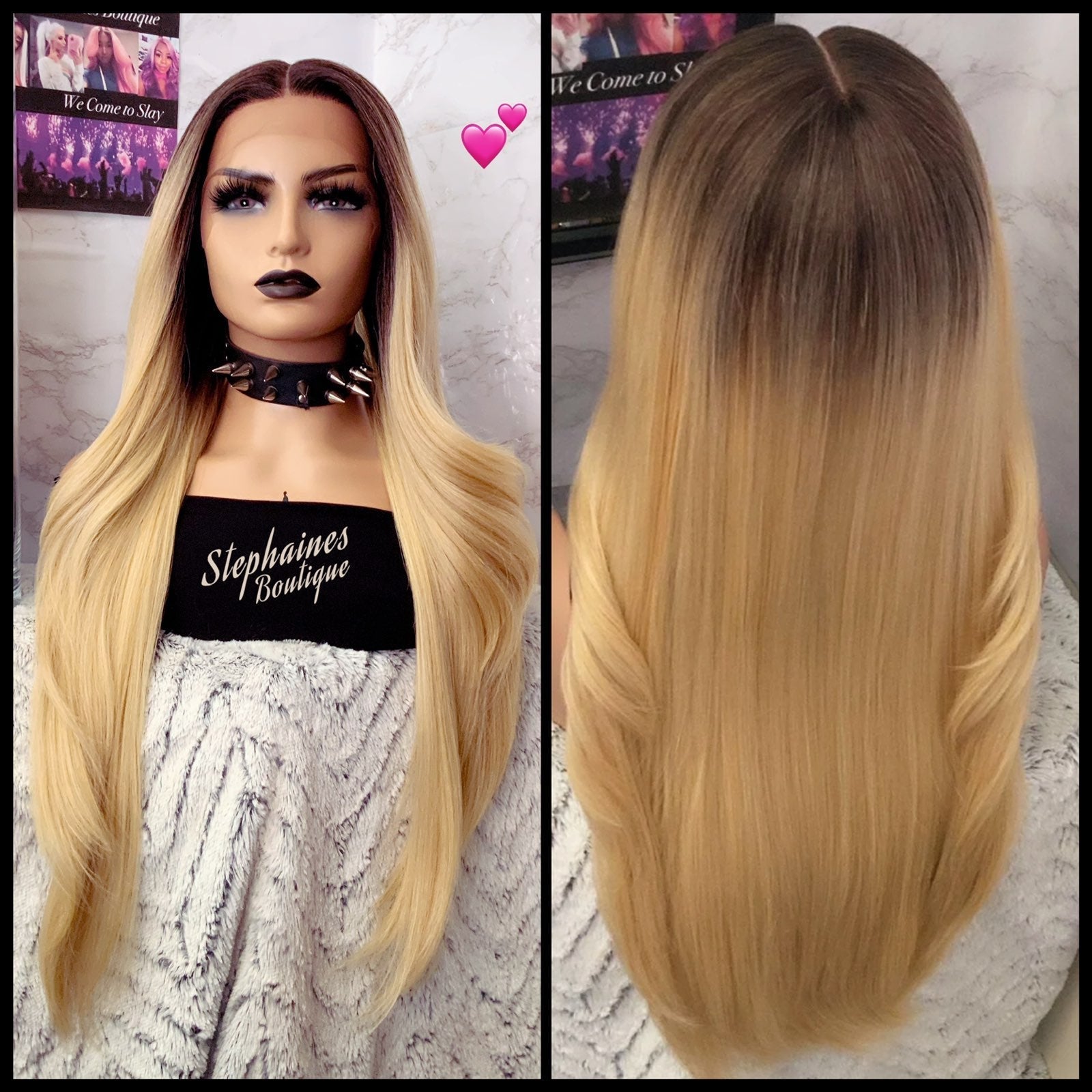 Human Hair blended lace front wig