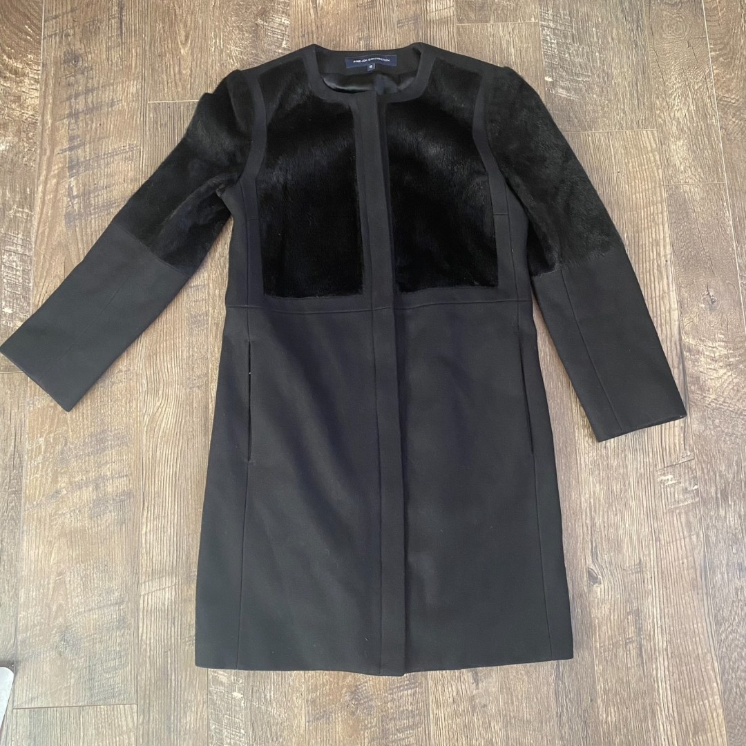 Vintage ench Connection black dressy trench overcoat 10