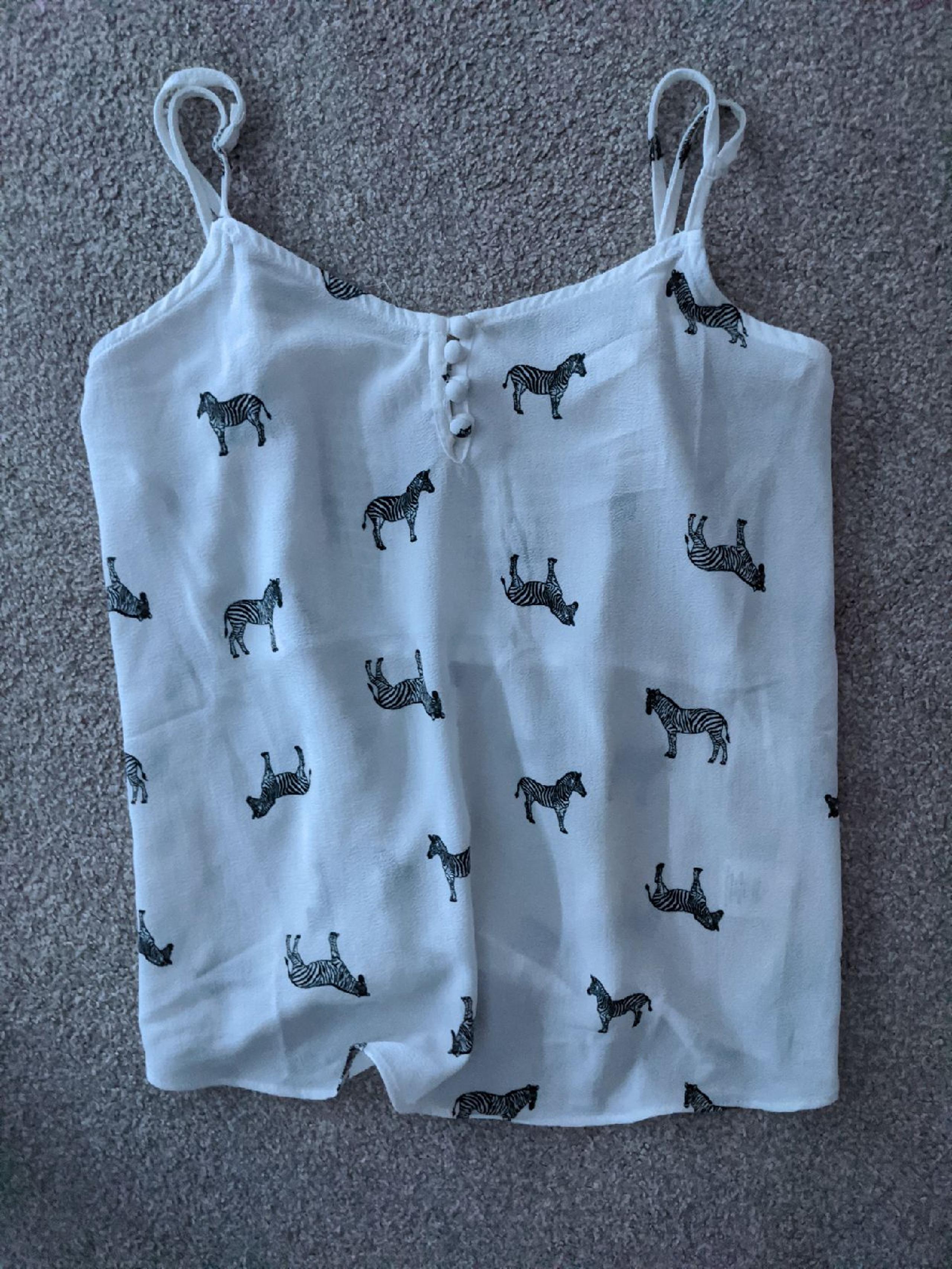 Zebra cropped tank top shirt