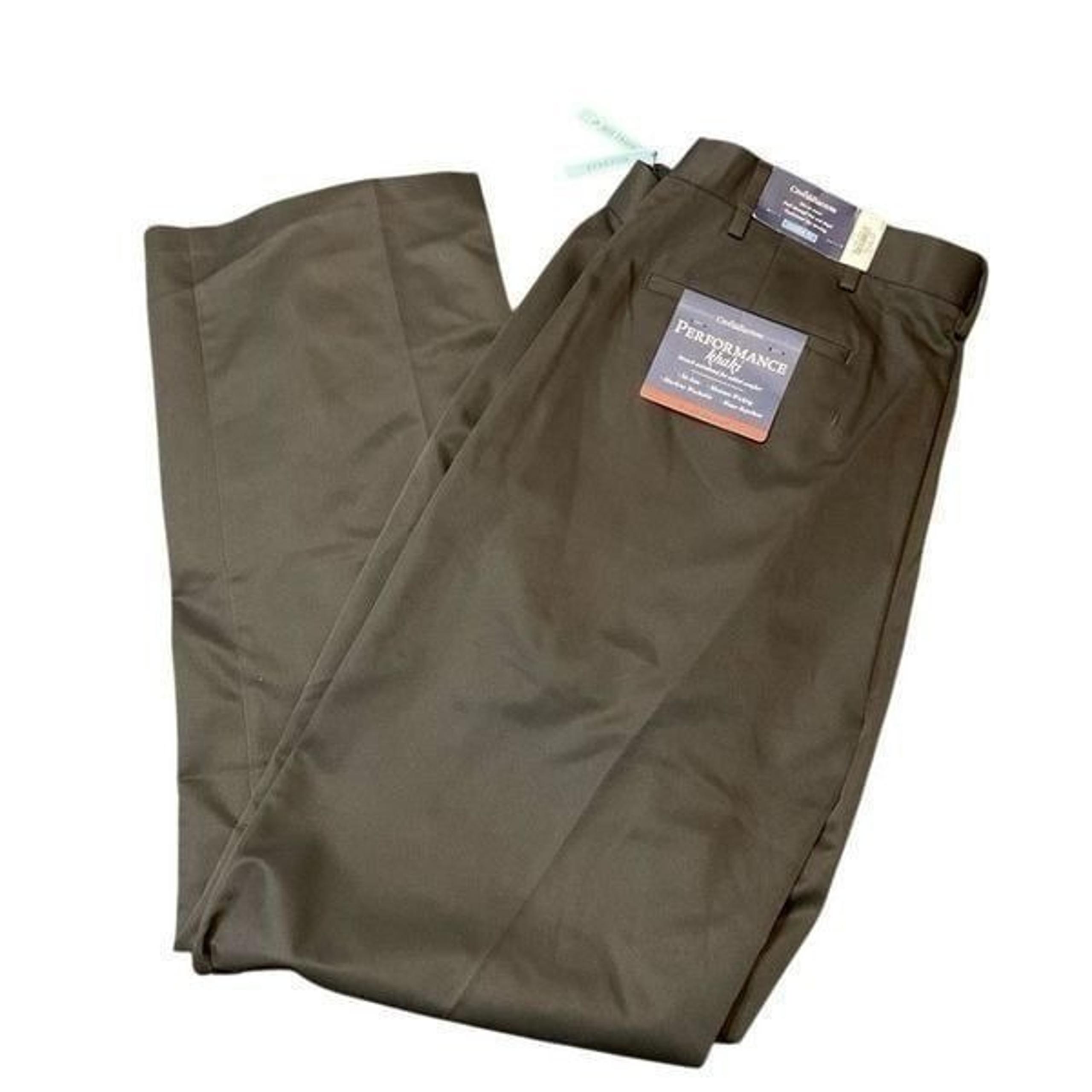 Croft & Barrow Men's Performance Classic Fit Khaki Pants Subway Gray 38x32 NWT