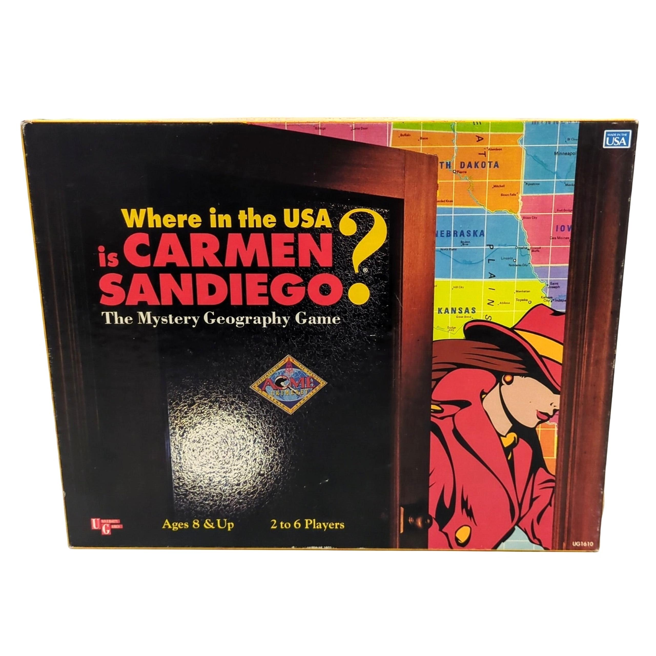 Where in the USA is Carmen Sandiego? Board Game Complete University Games 1993