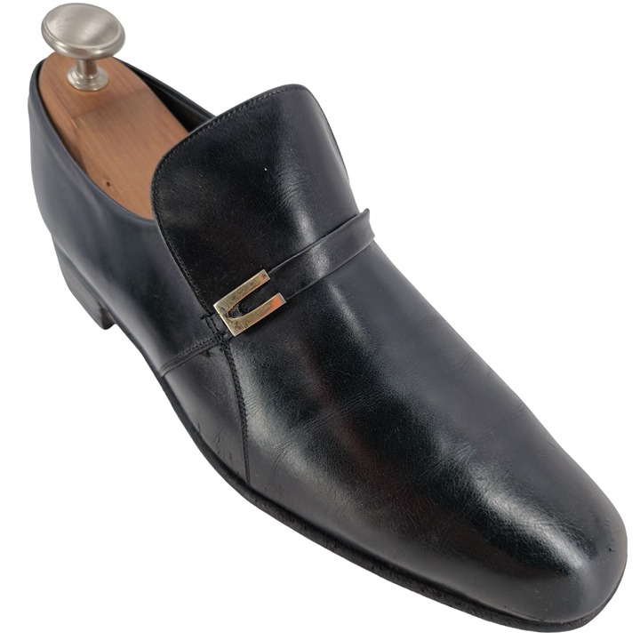 Vintage Florsheim Royal Imperial Mens size 9.5 Black Leather Dress Shoes Loafers
