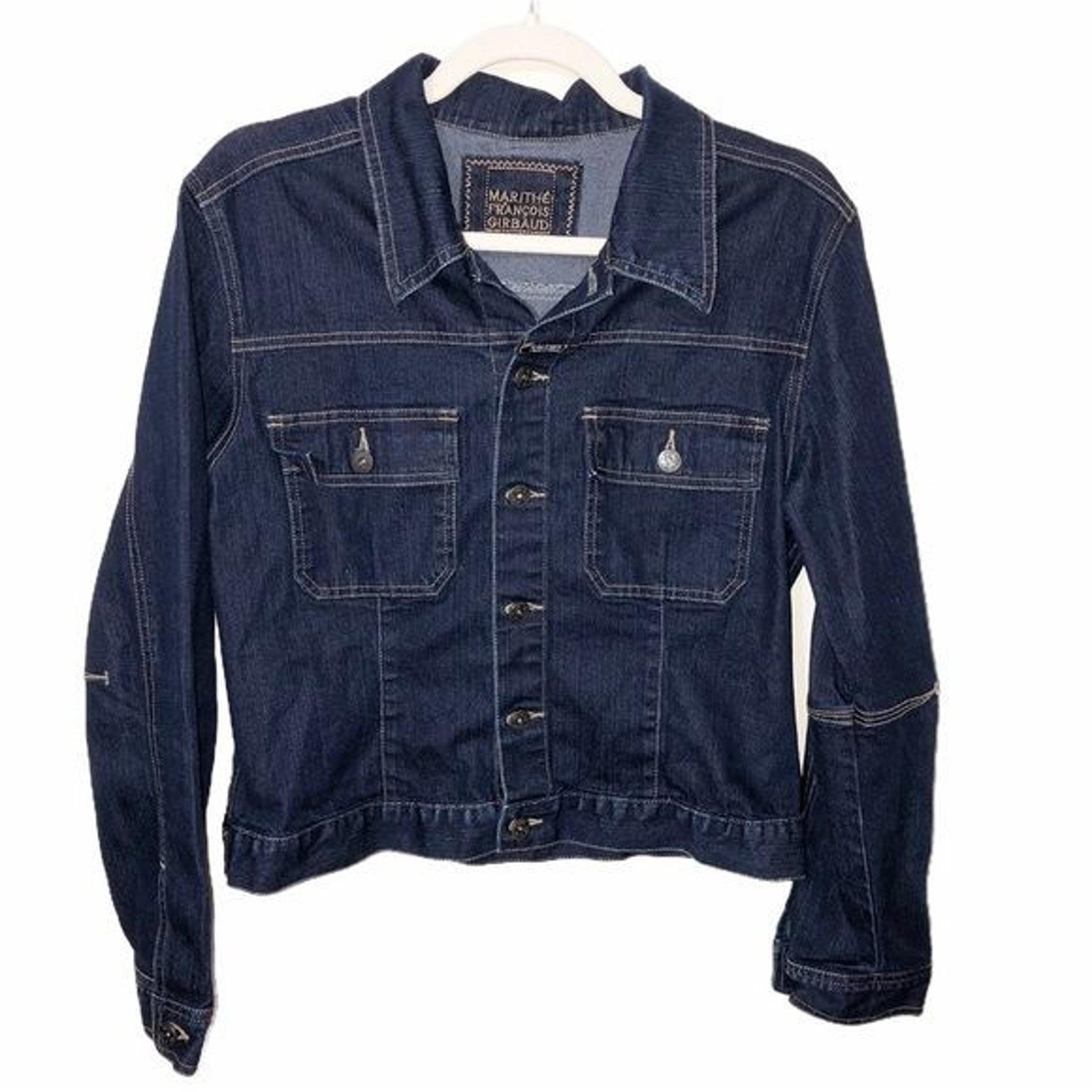Marithe Francois Girbaud Size M Denim Jacket Jean Dark Wash Blue Vintage Unisex