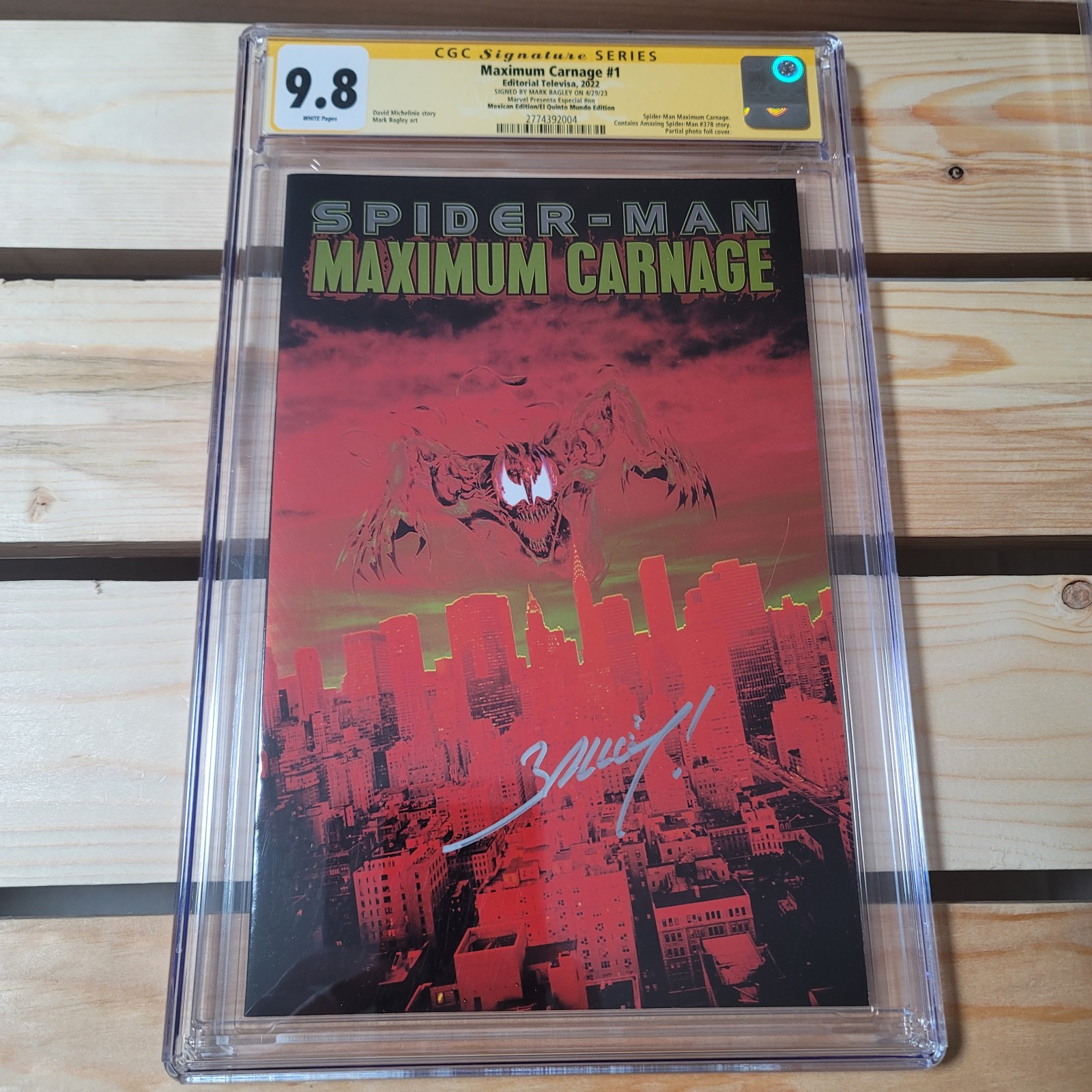 Maximum Carnage #1 Mexican Foil Edition CGC 9.8 signed Mark Bagley
