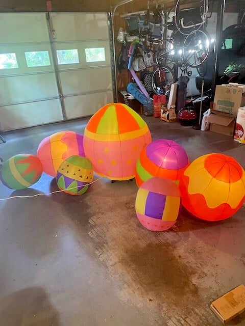 Gemmy Airblown Inflatable Easter Egg Patch 8 ft Lights Up RARE 2005 Vtg