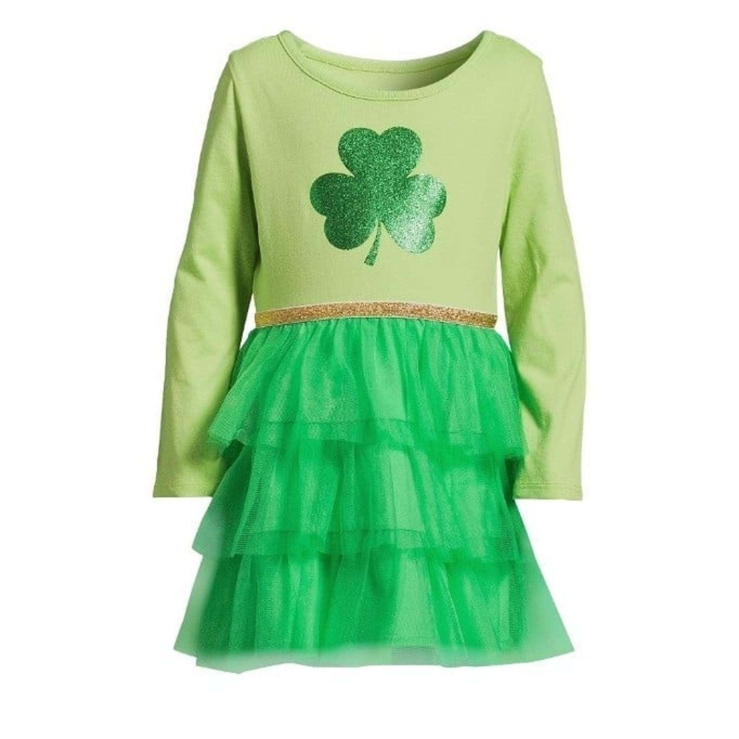 Size 2T-St. Patrick's Day Wonder Nation Baby Toddler Green Clover Tutu Dress