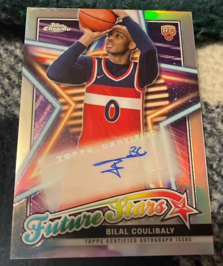 2023-24 Topps Chrome Silver Base Future Stars Bilal Coulibaly Rookie Auto NM
