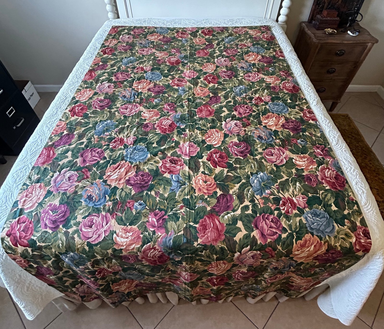 Custom Drapery Panels 87”L Beautiful Roses Lined Pair