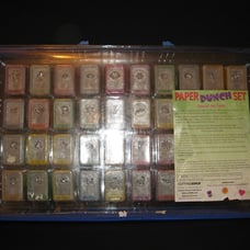 CUTTING EDGE Set of 40 Paper Punch Shapes in Zip Case w/ Viewing Window
