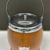 Beautiful Antique Biscuit Barrel Oak Wood, Nickel Silver with Porcelain Liner