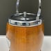 Beautiful Antique Biscuit Barrel Oak Wood, Nickel Silver with Porcelain Liner