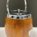 Beautiful Antique Biscuit Barrel Oak Wood, Nickel Silver with Porcelain Liner