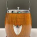 Beautiful Antique Biscuit Barrel Oak Wood, Nickel Silver with Porcelain Liner