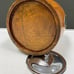 Beautiful Antique Biscuit Barrel Oak Wood, Nickel Silver with Porcelain Liner
