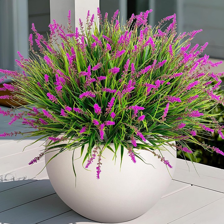 Artificial Flowers Faux Plants Outdoor Spring Decoration, 12 Bundles Fake Monkey
