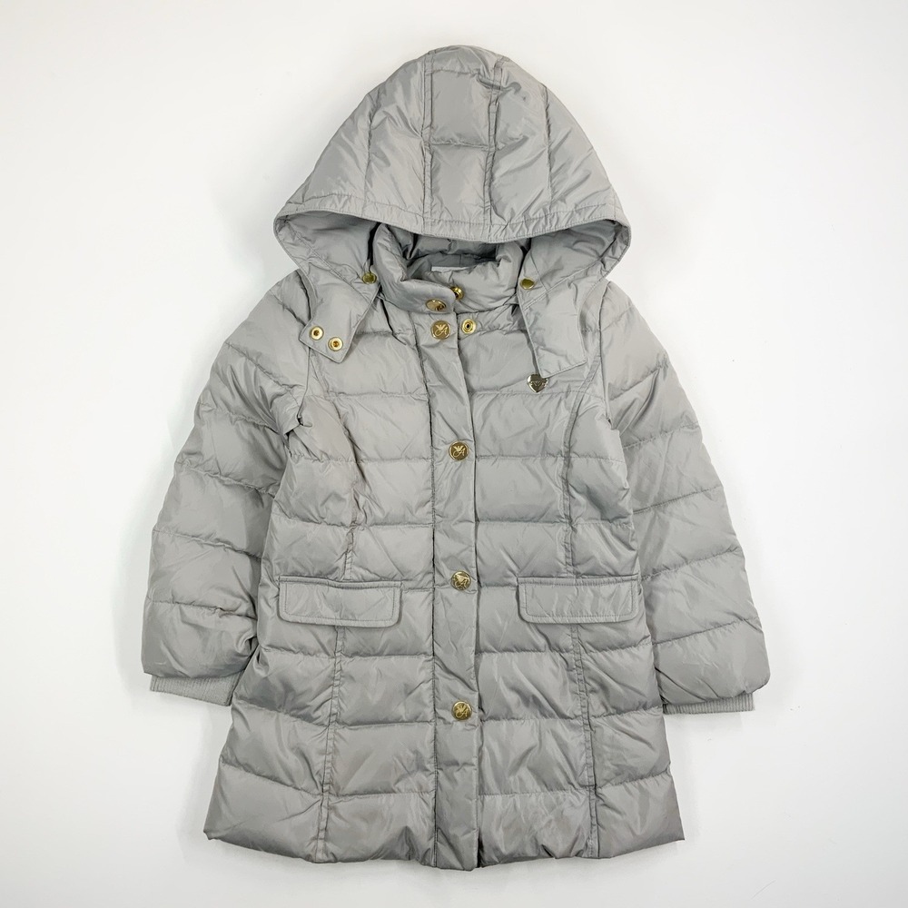 ARMANI JUNIOR Duck Down Puffer Jacket Parka Preppy Luxury Winter Coat 5 A Gray