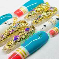 XXL LARGE - WIND & SAILS -Gel Press on Nails