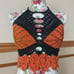 Crochet Orange and Black Autumn halter top (S)