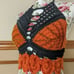 Crochet Orange and Black Autumn halter top (S)