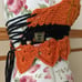 Crochet Orange and Black Autumn halter top (S)