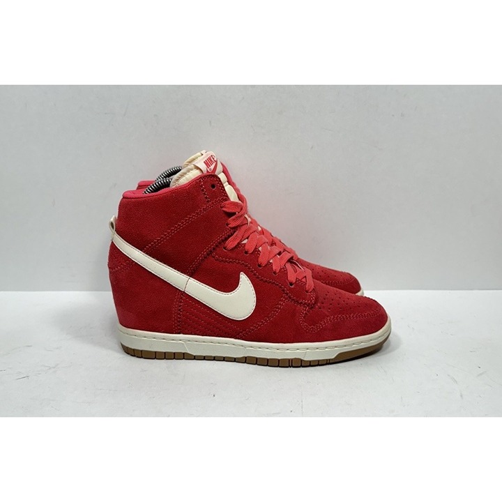 Nike Dunk Sky Hi Top Women's Size 8 US 528899-601 Red White Athletic Shoes