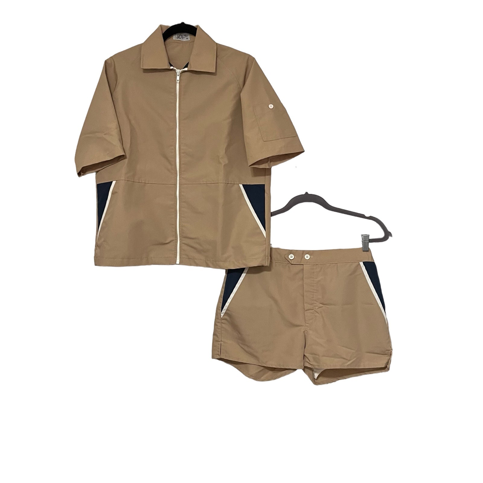 John Weitz VINTAGE Men's Set! Swim trunks 36 Zippered shirt Size M