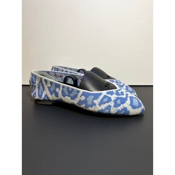 Womens Skechers Cleo Claw-Some Blue Animal Print Slip On Ballet Flats / Size 5.5