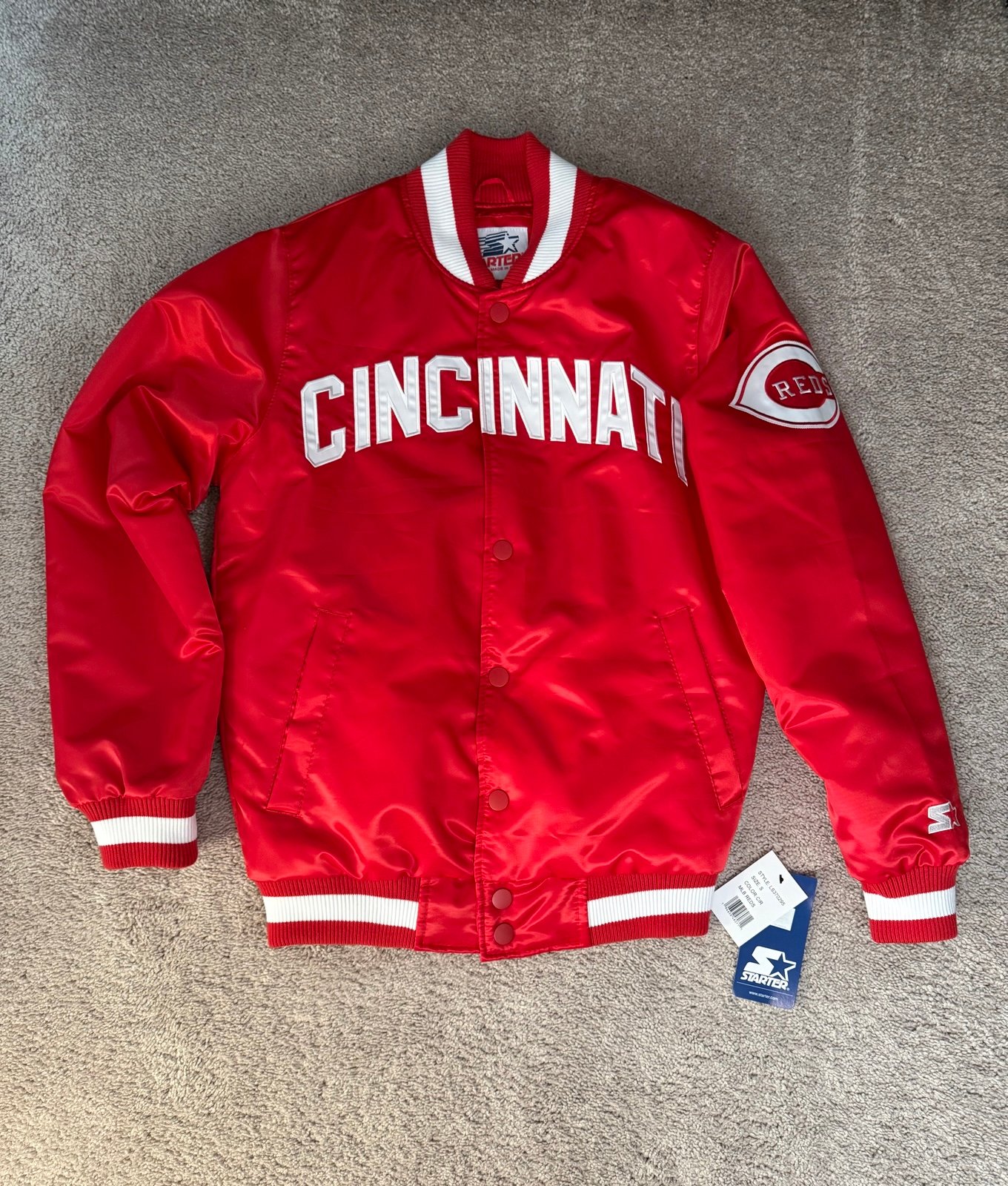 Cincinnati Reds Starter Homage Satin bomber jacket men’s small