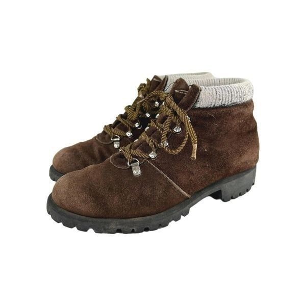 VTG Red Wing Women's Brown Suede Boots US 8 Mountaineering Lace-Up Hiking Boot