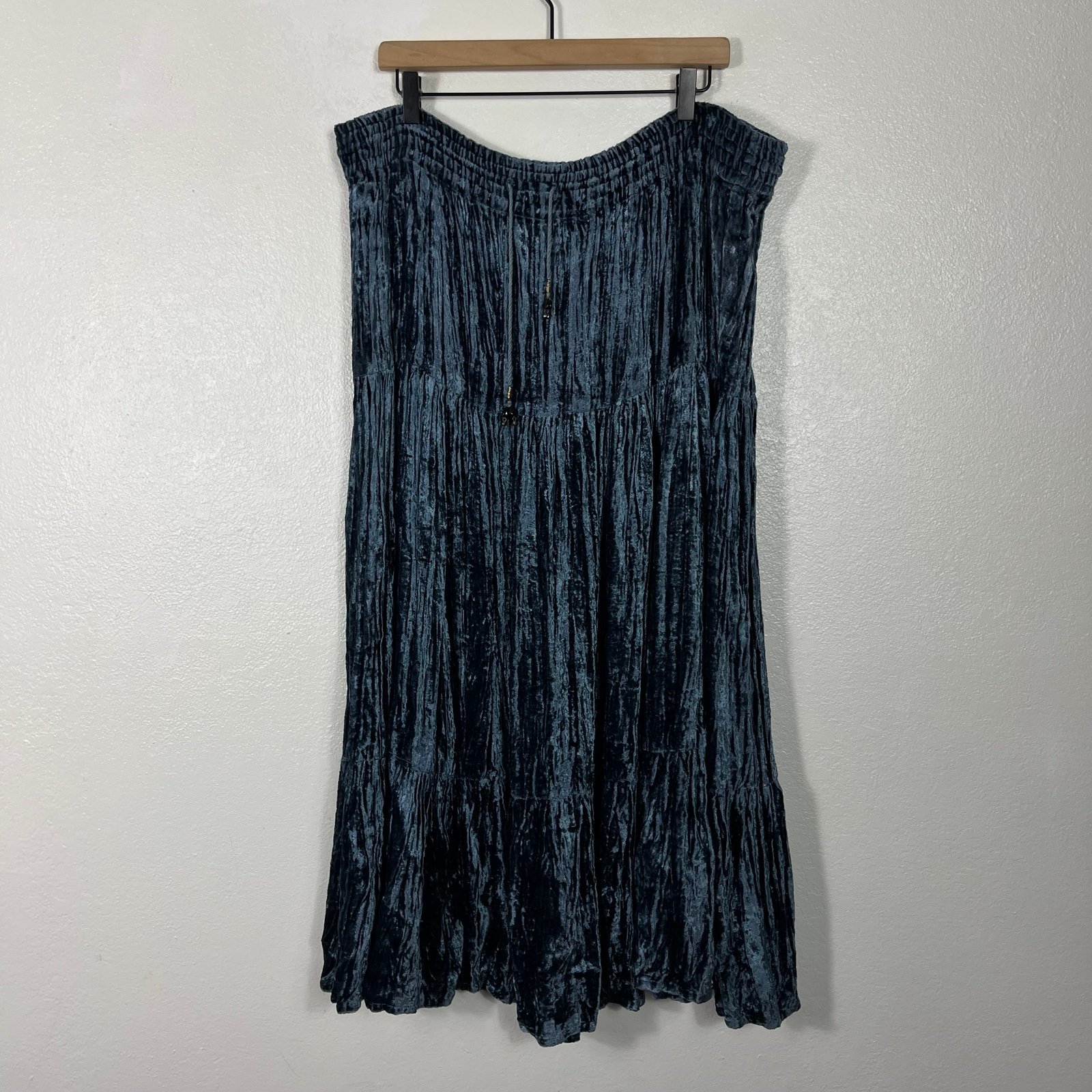 Blue Grey Velvet Indira Maxi Skirt