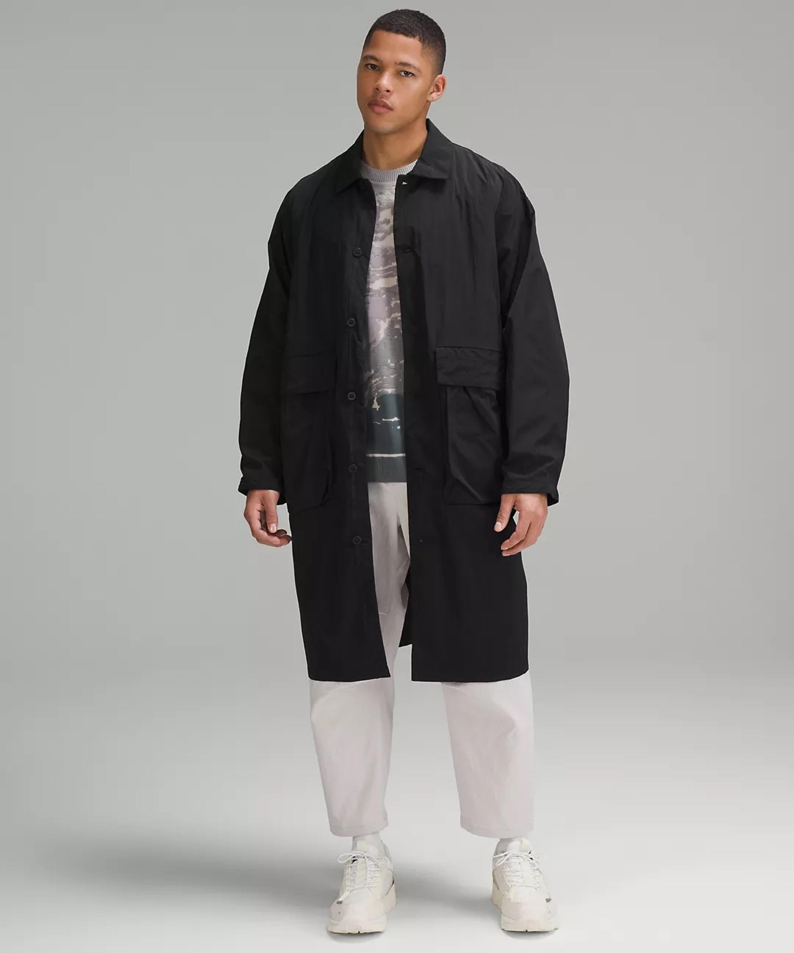 Lululemon LAB Oversized Long Coat Jacket Black BLK Men's Size M NWT