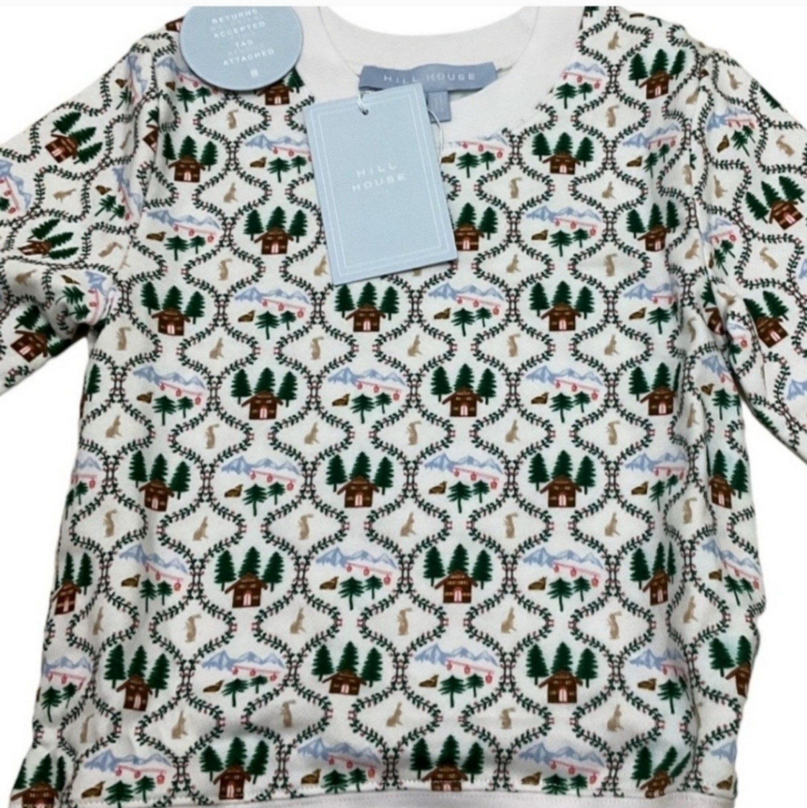 Hill House The Tiny Teddy White Ski Chalet Sweater Size 5/6 NWT