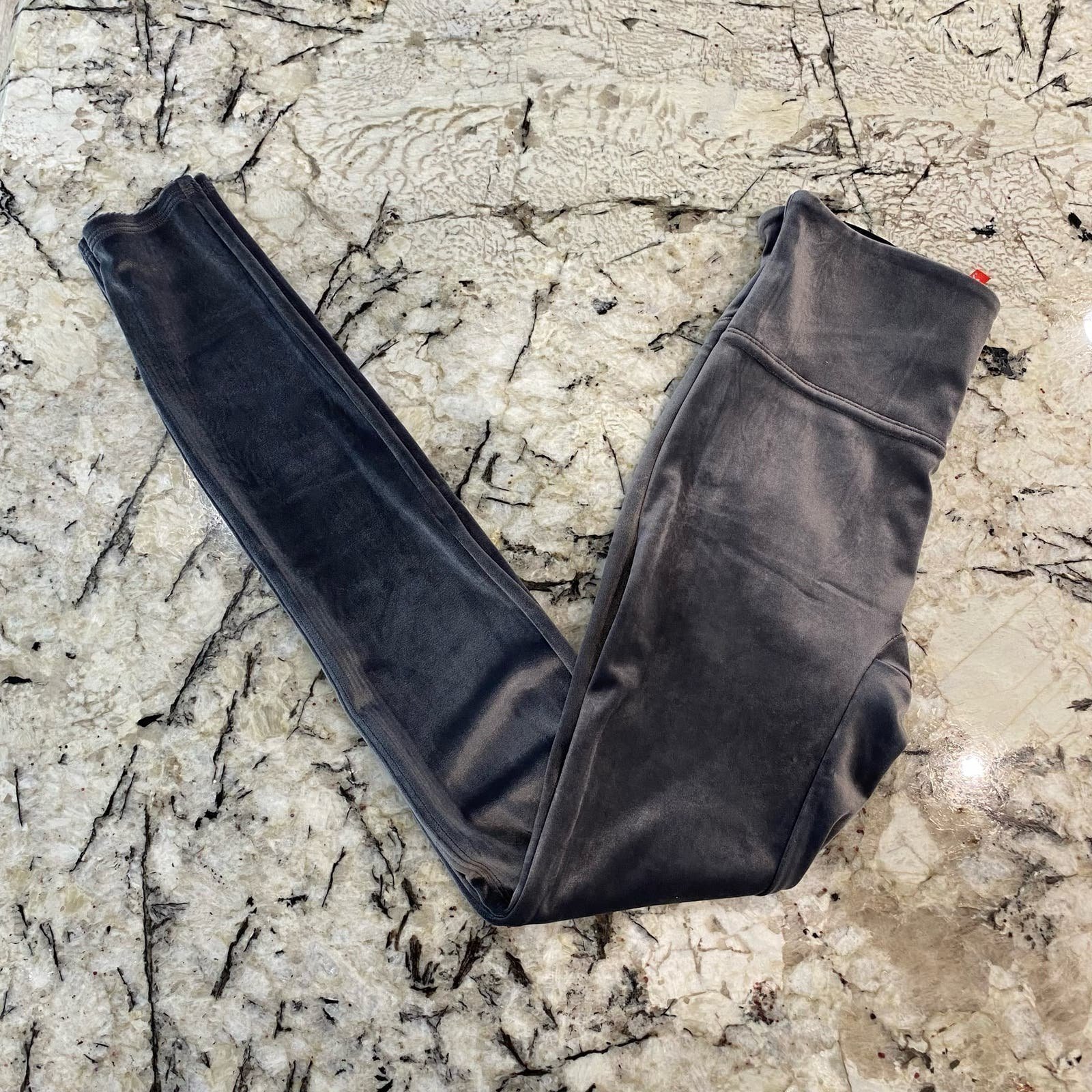 Spanx Grey Velvet Leggings Size small