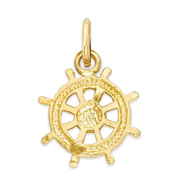 Solid 14k Gold Dharma Charm - Hinduism Jewelry for Her