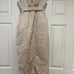 ZARA WOMAN SS23 PAPERBAG GABARDINE BELTED LIGHT BEIGE Midi Length Skirt size S
