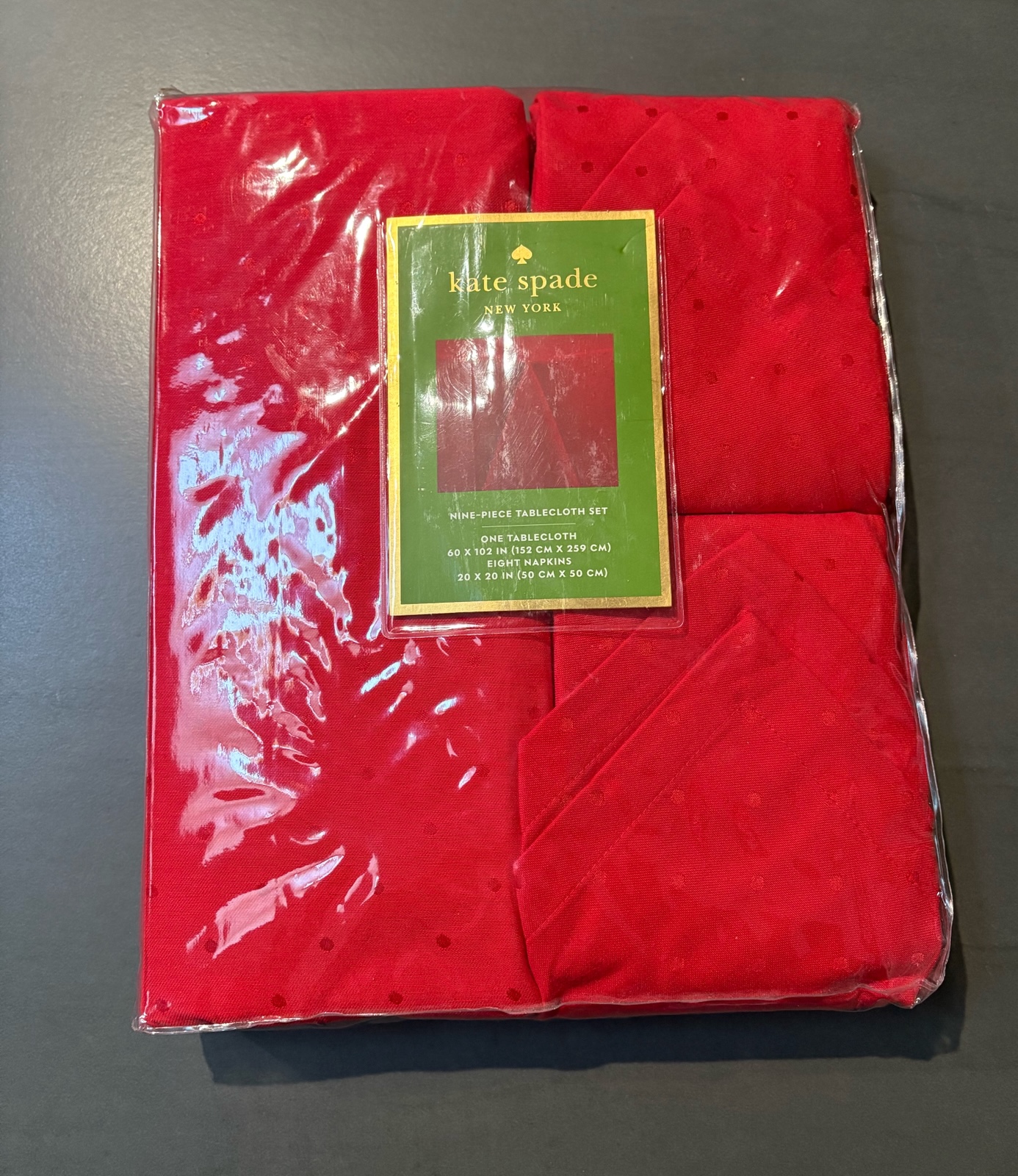 Kate Spade New York Larabee Dot 9-Piece Tablecloth Set Red