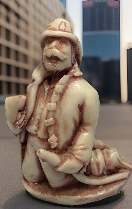 Firefighter Georgia Marble Figurine Limited Edition #405 of 3000, Fireman Statue