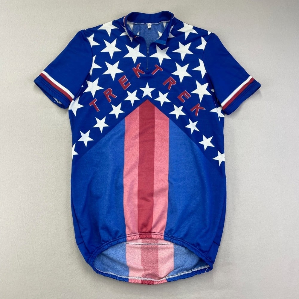 VTG 80s TREK x CASTELLI Cycling Jersey Medium Stars Stripes Patriotic ITALY