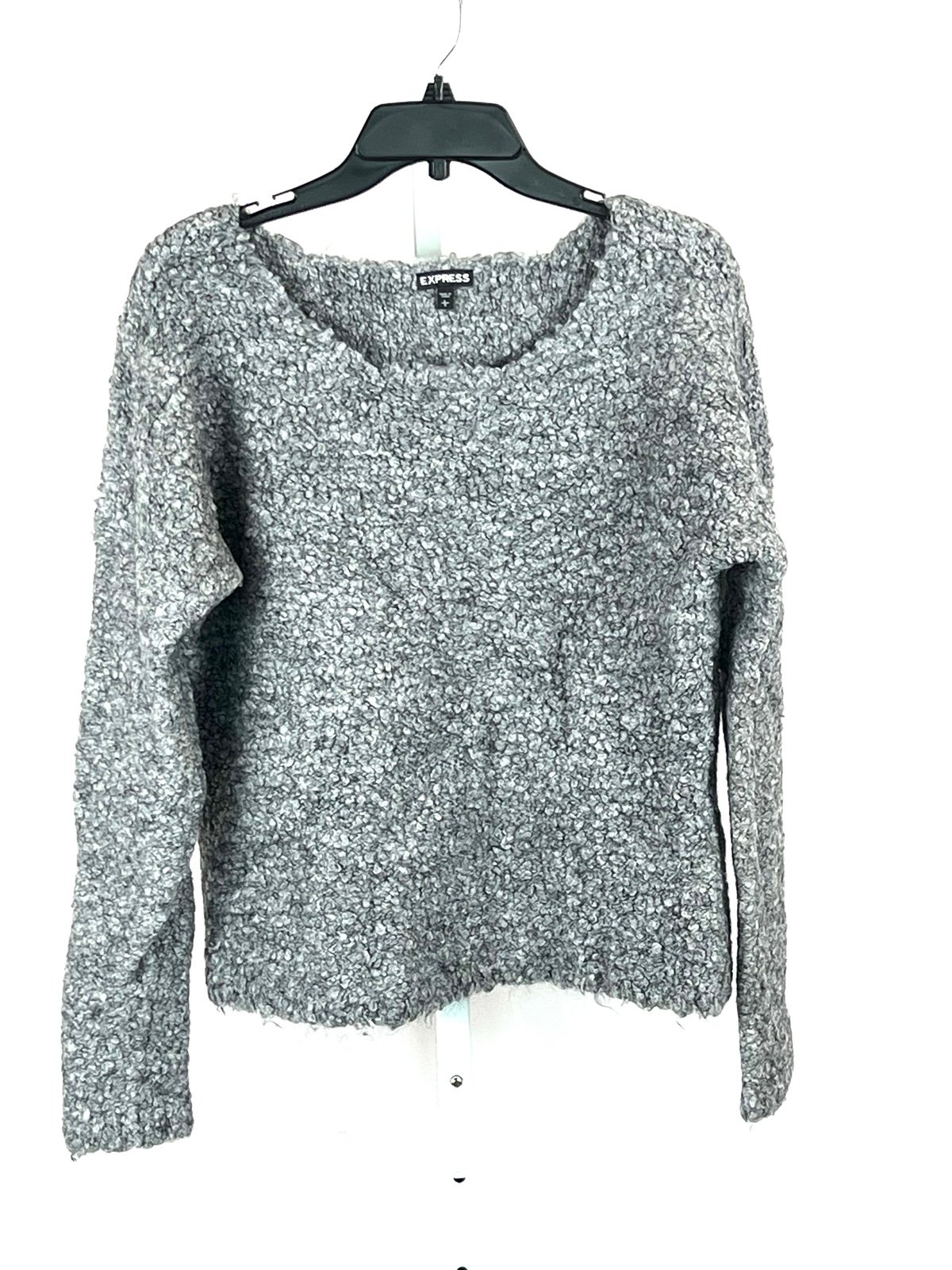 Express fuzzy grey wool sweater long sleeved L 918