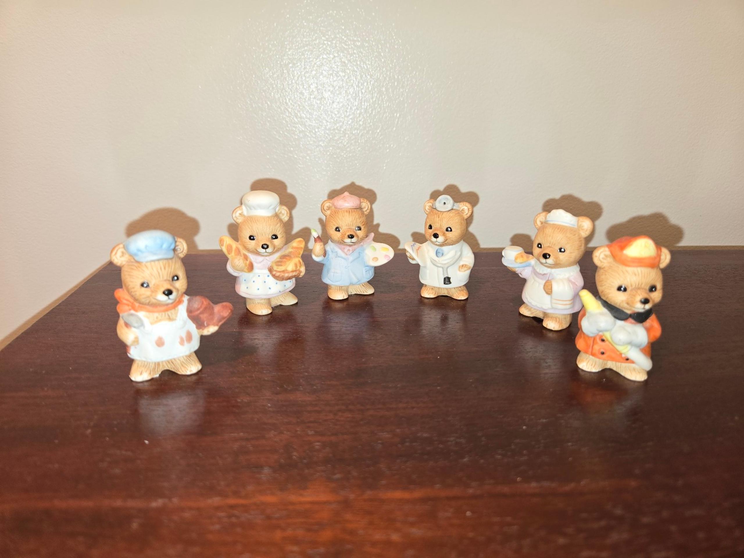 Vintage Homco # 8820 Career Bears- Home Interior (Set of 6) - Hamco