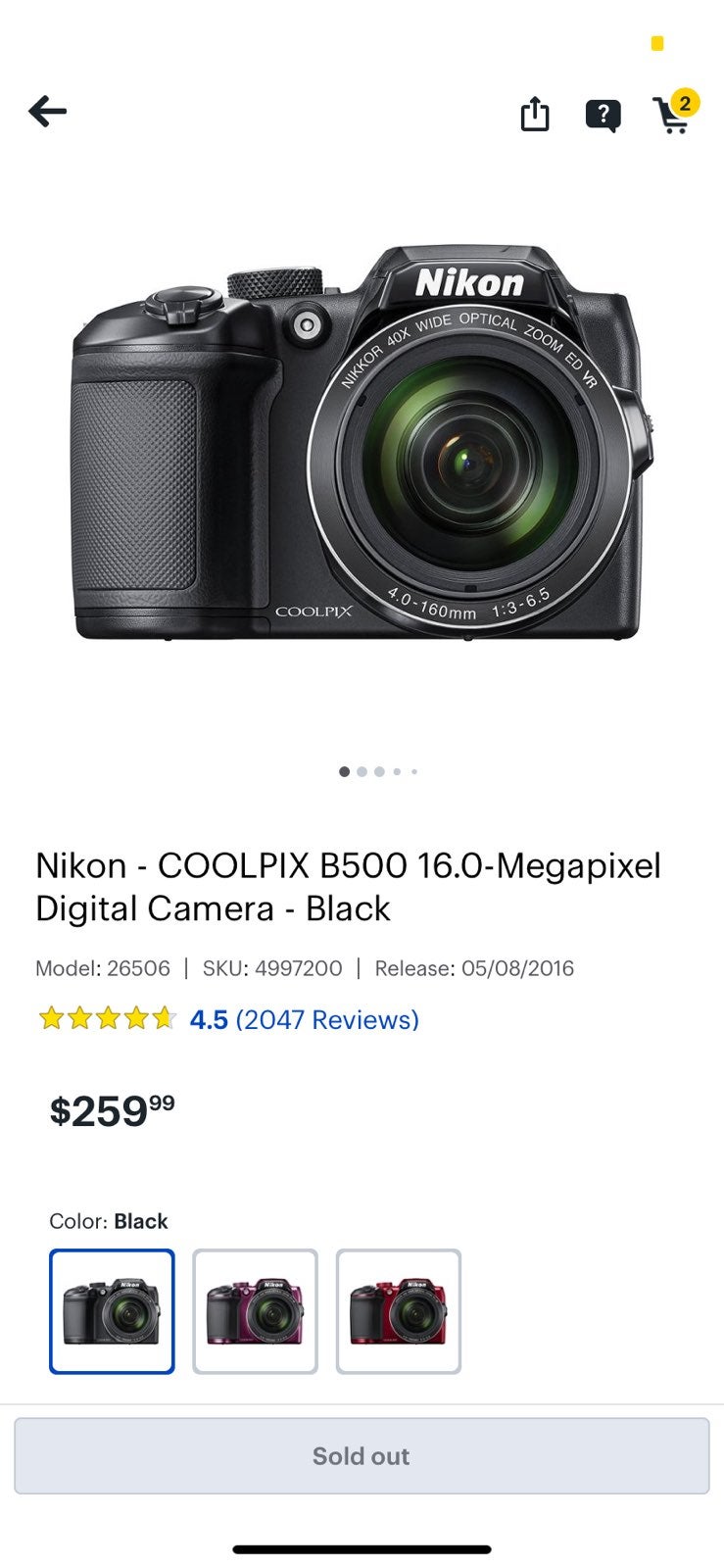 Nikon COOLPIX B500 16.0-Megapixel Digita