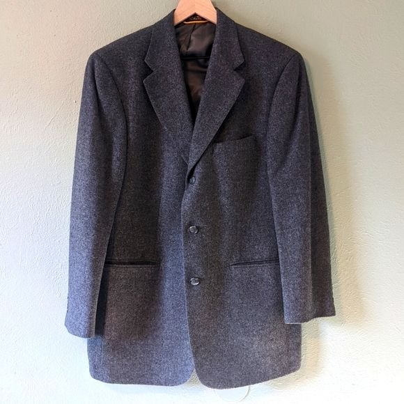 Lords of London Dark Grey 100% Camel Hair Blazer Sport Coat Jacket Size 40R