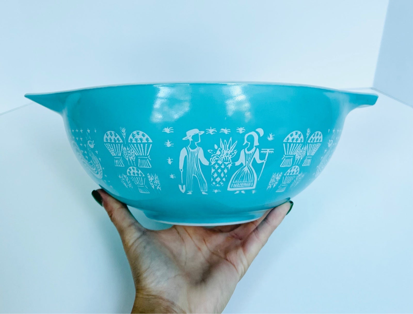 Vintage Pyrex Early American (4 qt) Cinderella Mixing Batter Bowl (#444)