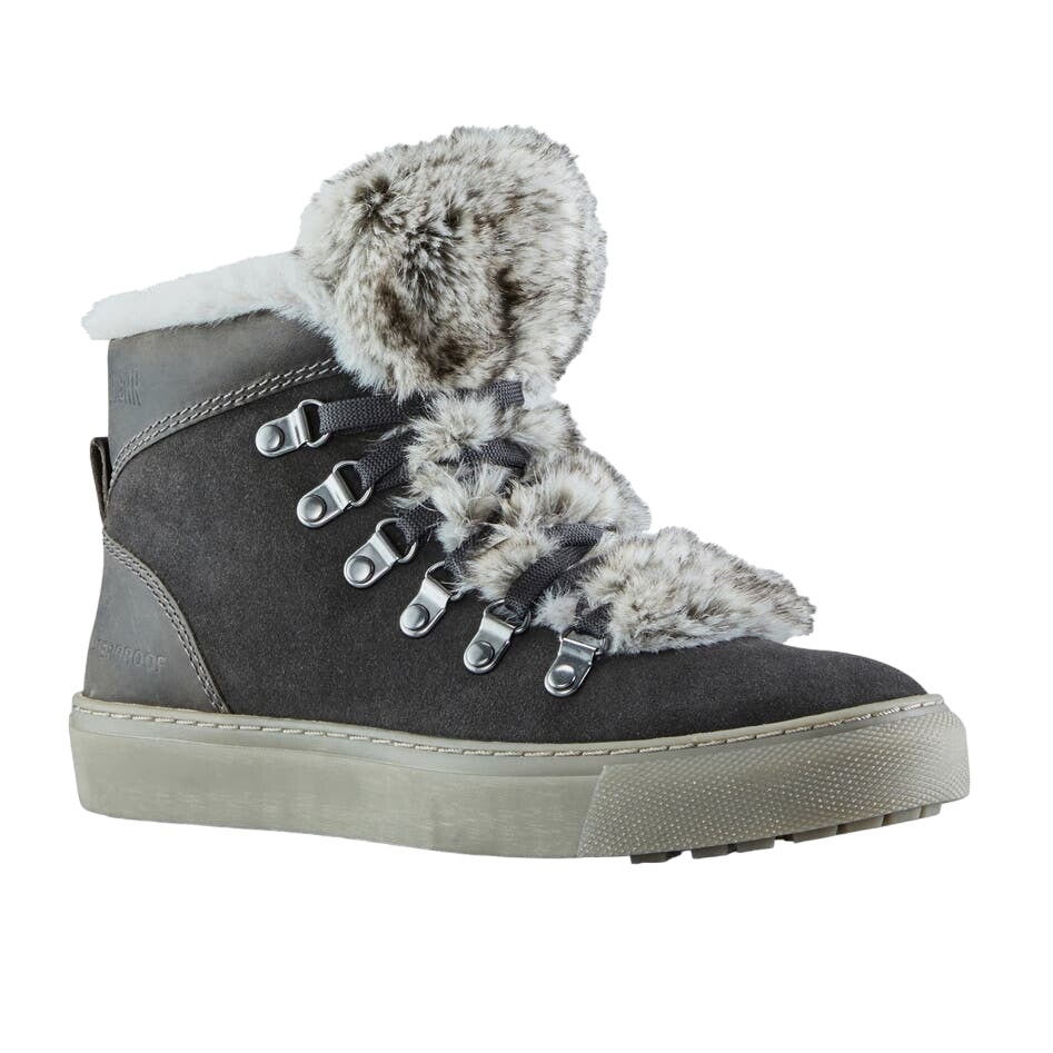 Cougar Daniel Suede Faux Fox Fur Waterproof Boot Pewter Grey NEW Size 36 / 6