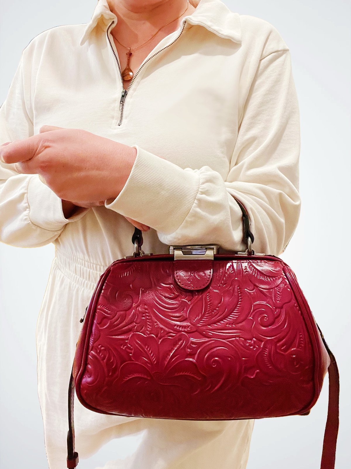 NWOT Patricia Nash Gracci Satchel Crossbody, Magenta