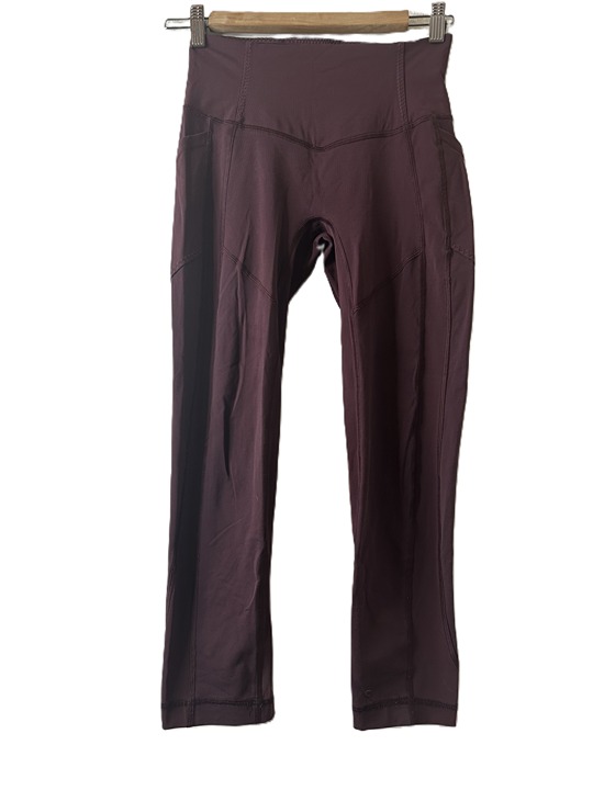 Lululemon Leggings Womens Size 4 Maroon/Burgundy High Waisted Slim Fit Pockets